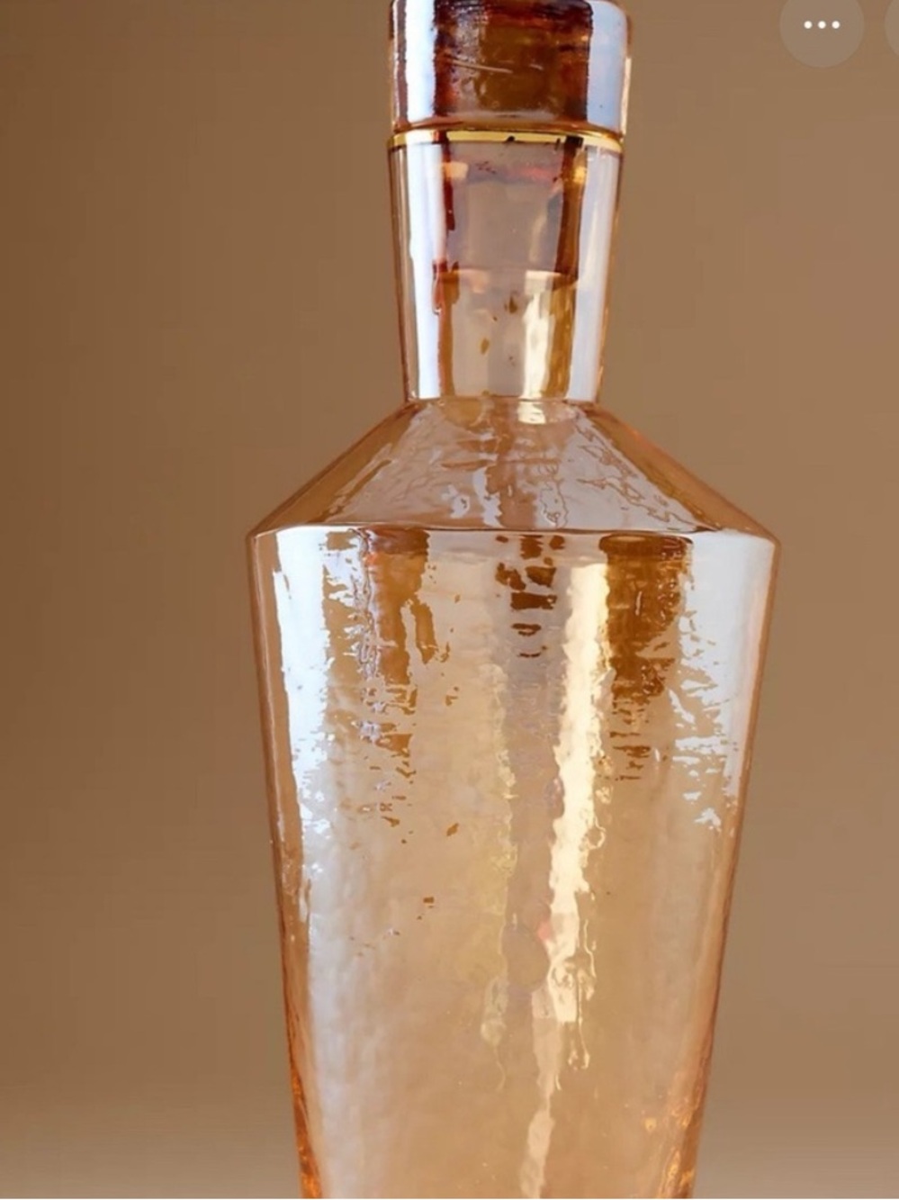 Anthropologie Zaza Lustered Glass Bottle Vase Orange & Clear